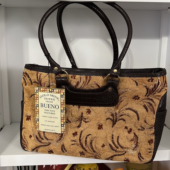 Bueno Gold Mine Totes Handbags - NWT Gold Mine Tote from Bueno shoulder bag purse Tan Cream Brown